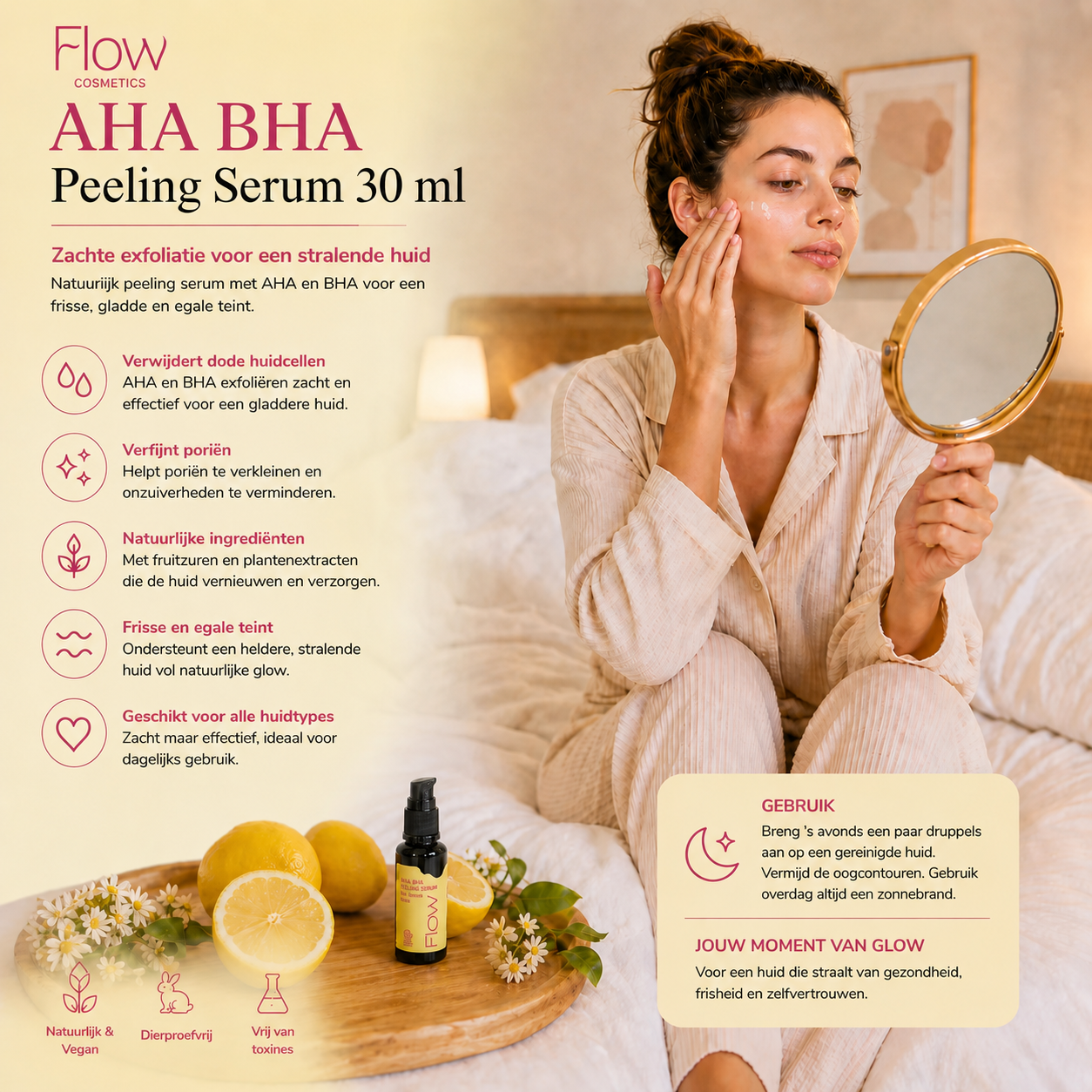 AHA BHA peeling serum fles verpakking exfoliatie glow huid