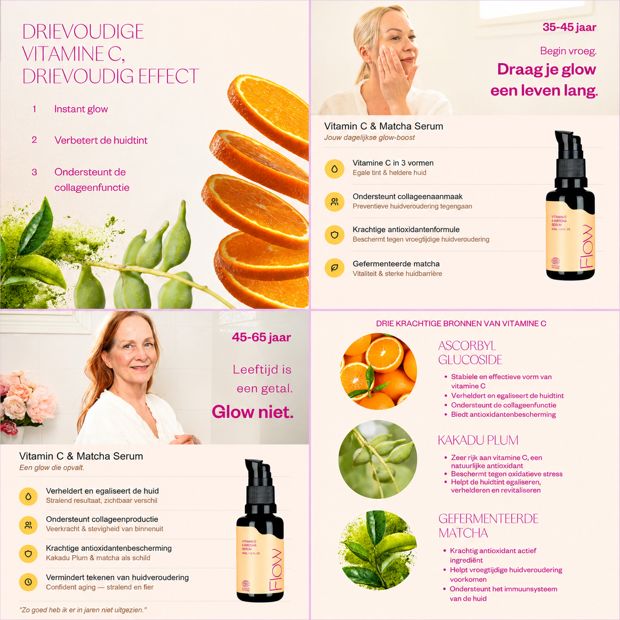 Flow Cosmetics Gezichtsserum Vitamin-C Matcha productkenmerken 