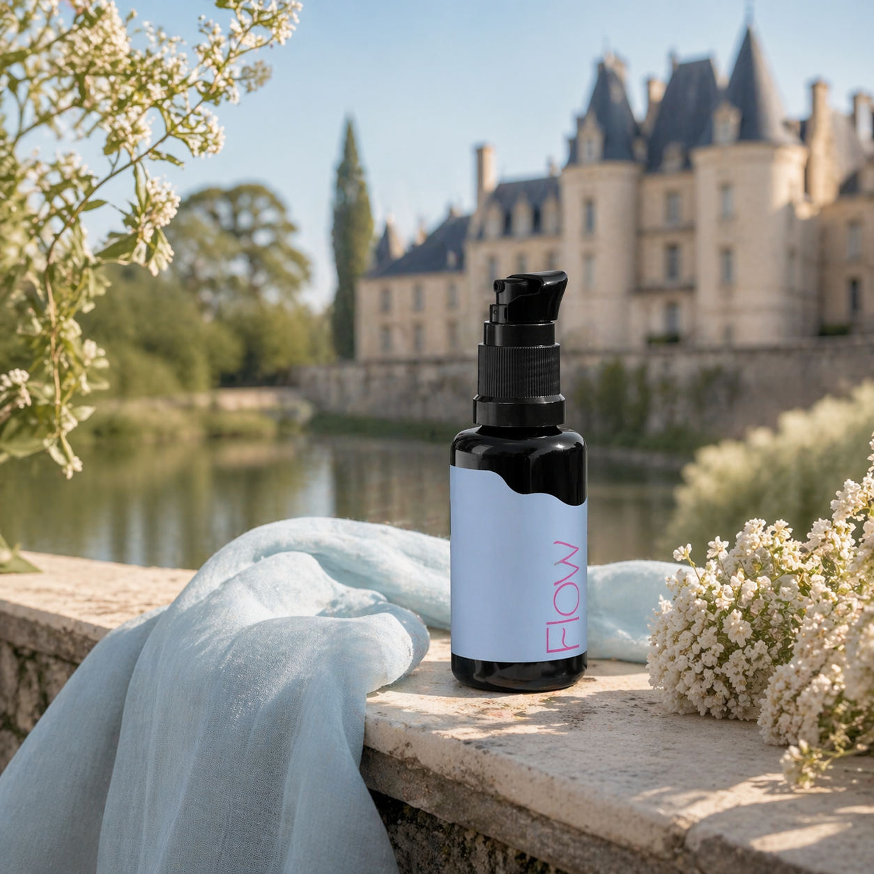 Flow Hyaluron Probiotics Serum hydratatie glow rust natuur Frans kasteel