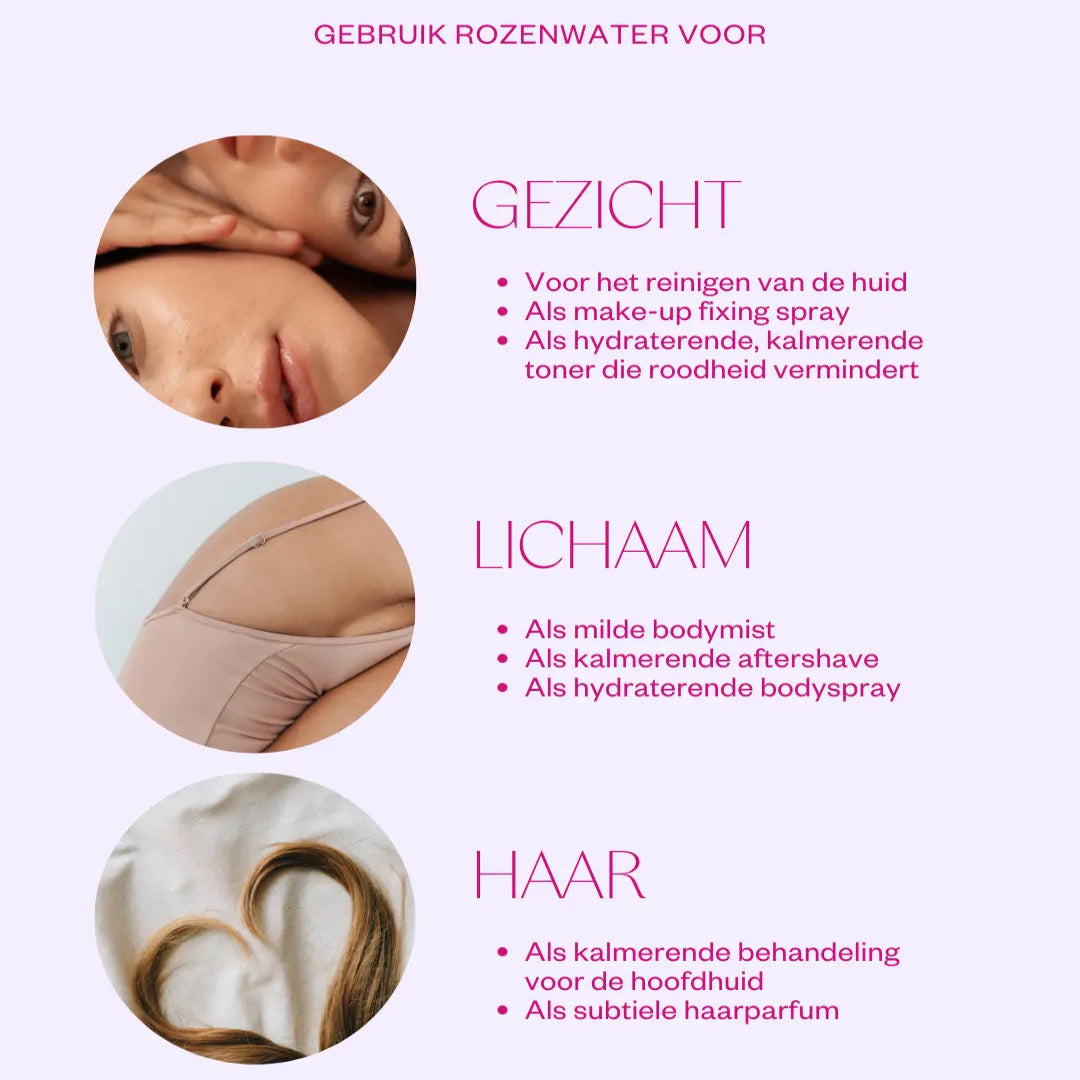 Rose Floral Water Face Mist Gezichtsspray Rozenwater-Flow Cosmetics