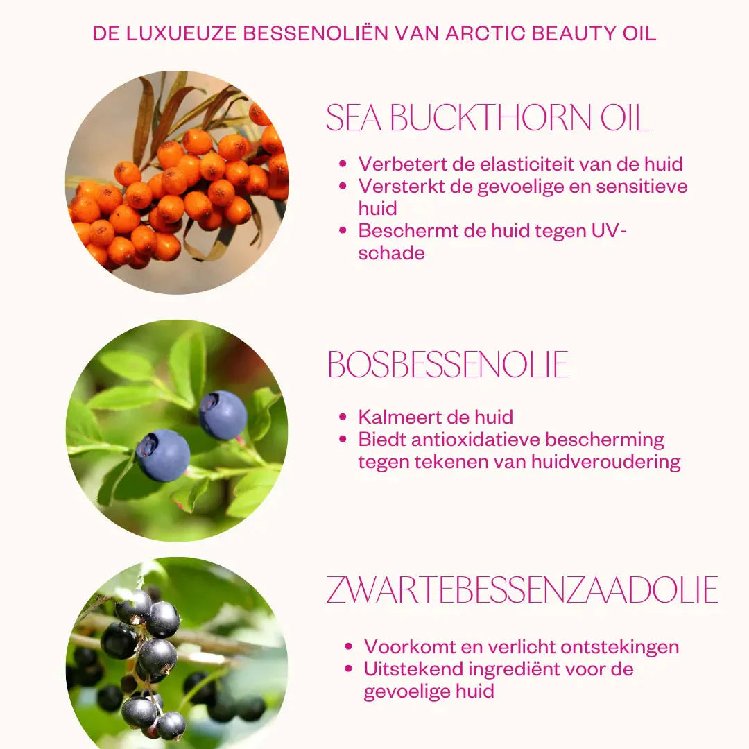 Flow Cosmetics Arctic Beauty Oil toont luxe bessenoliën voor huidelasticiteit