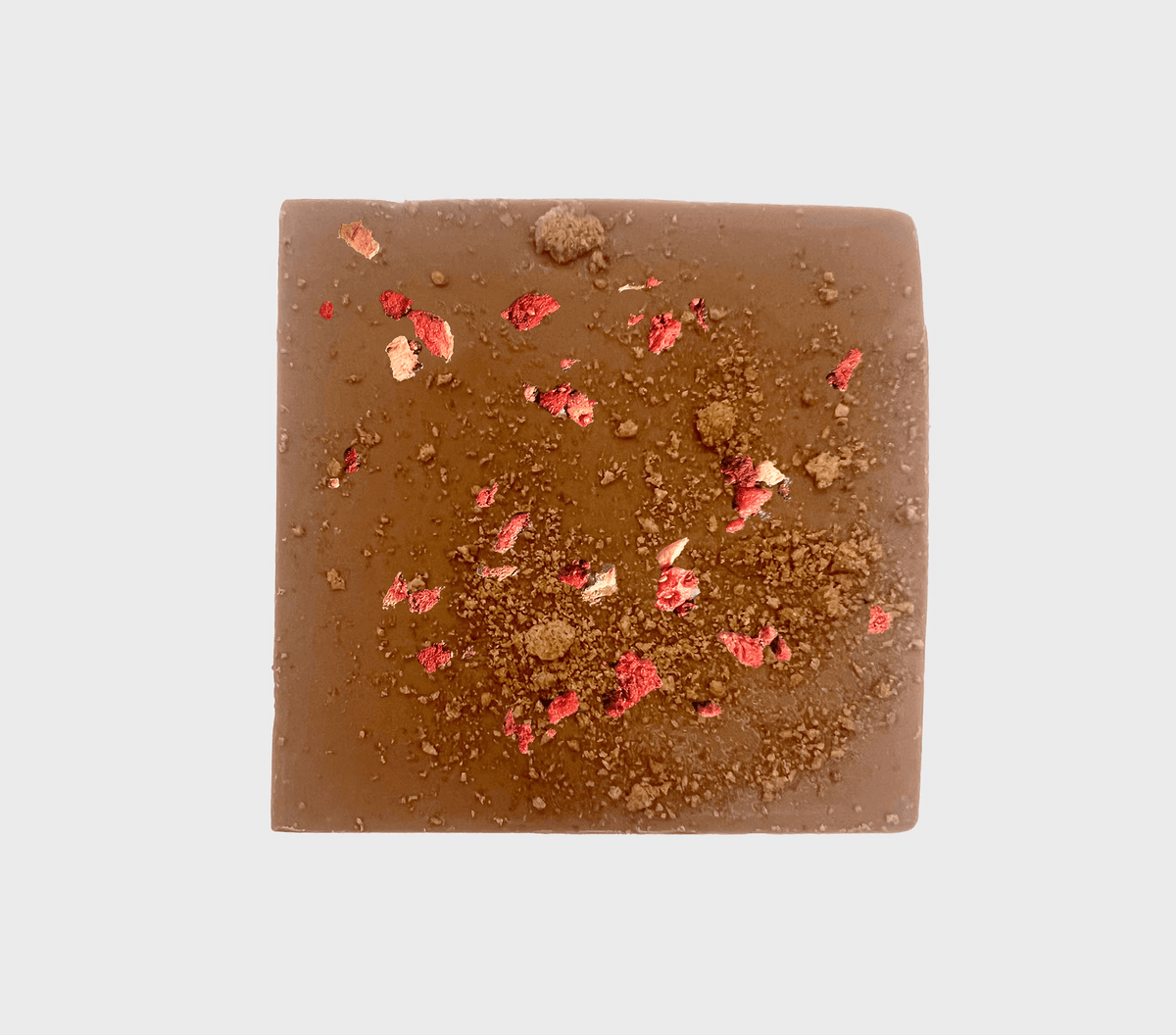 Tablette de chocolat Goodio Strawberry Cake déballée