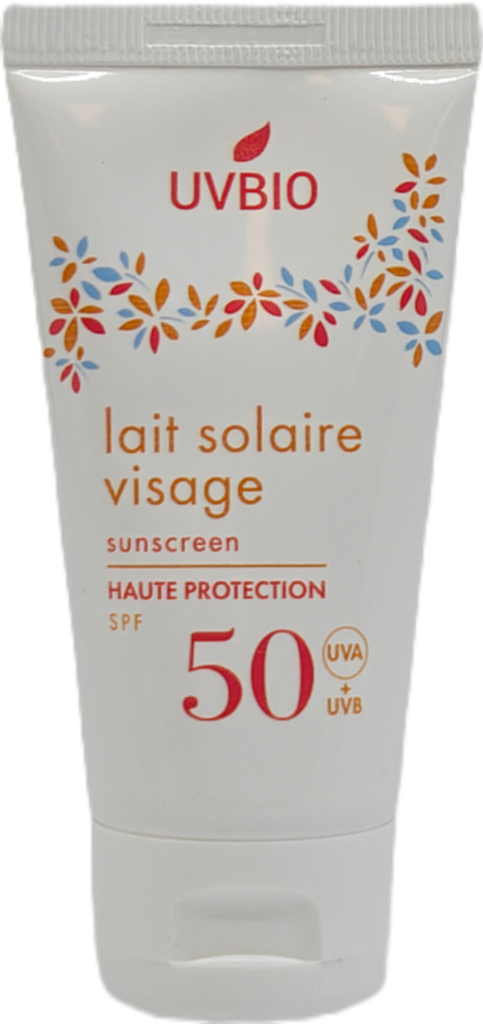UVBIO zonnebrand face SPF50 bio hoge bescherming natuurlijke glow gezicht