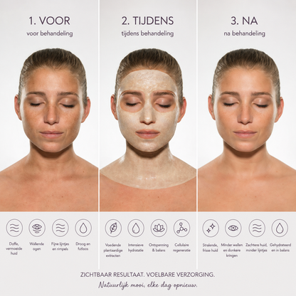 Masque gommage visage Altearah Orange Creativity, pendant et après le soin : peau éclatante et pores affinés