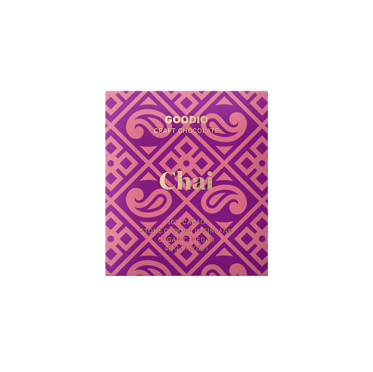 Tablette Goodio Chai 50% dans son emballage