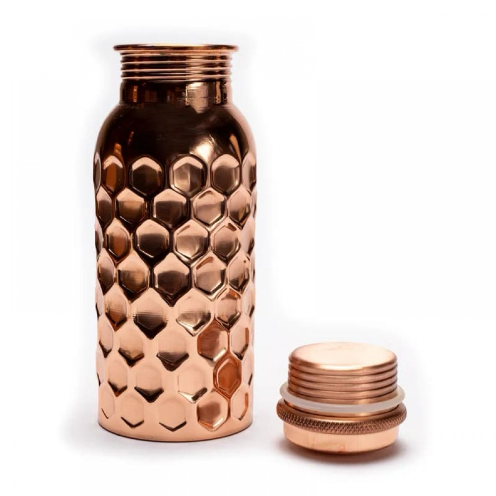 Hammered Copper Water Bottle 500 ml - product photo 2