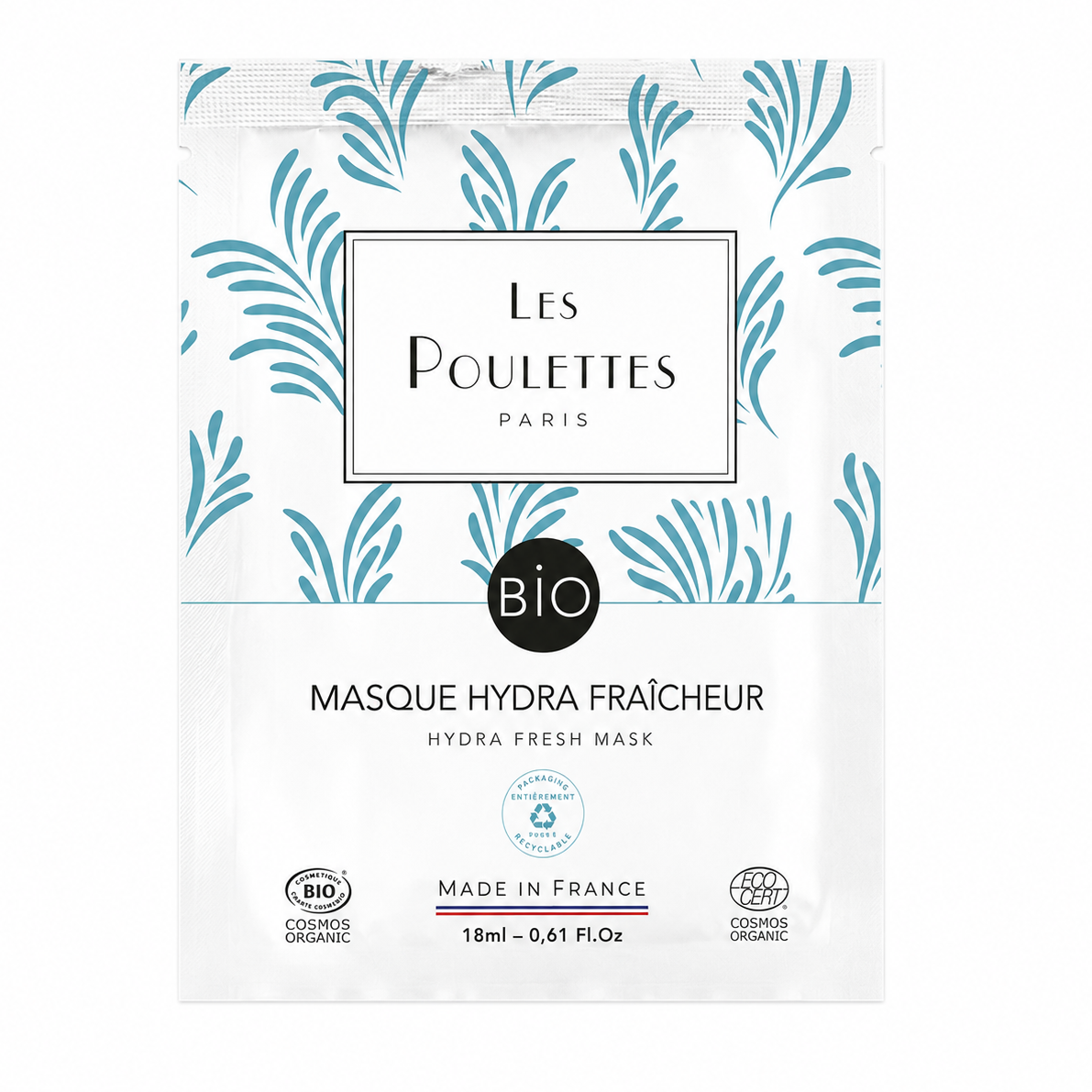 Les Poulettes biologisch Hydra Fresh sheetmasker voor vochtarme huid