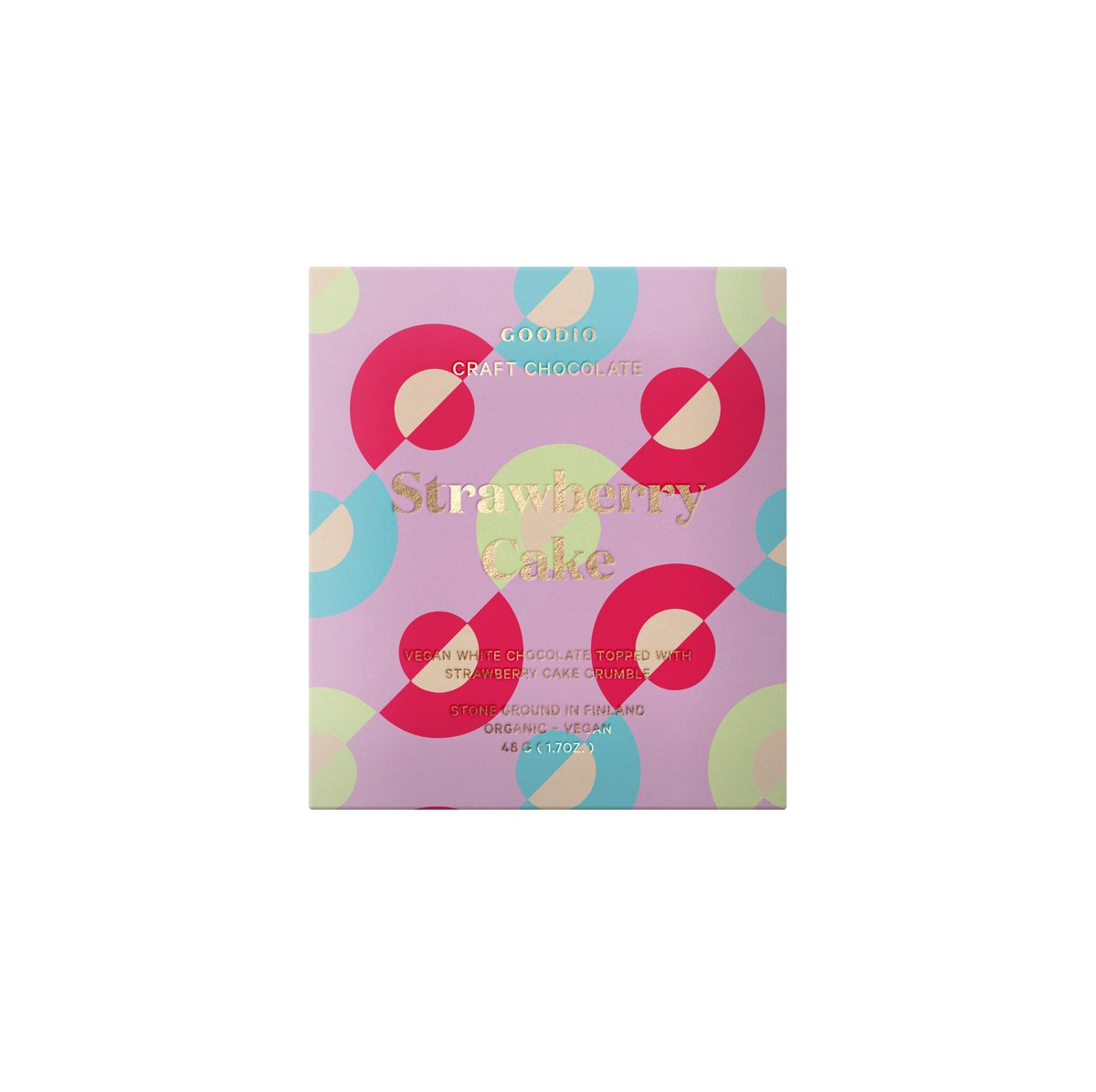 Tablette Goodio Strawberry Cake dans son emballage